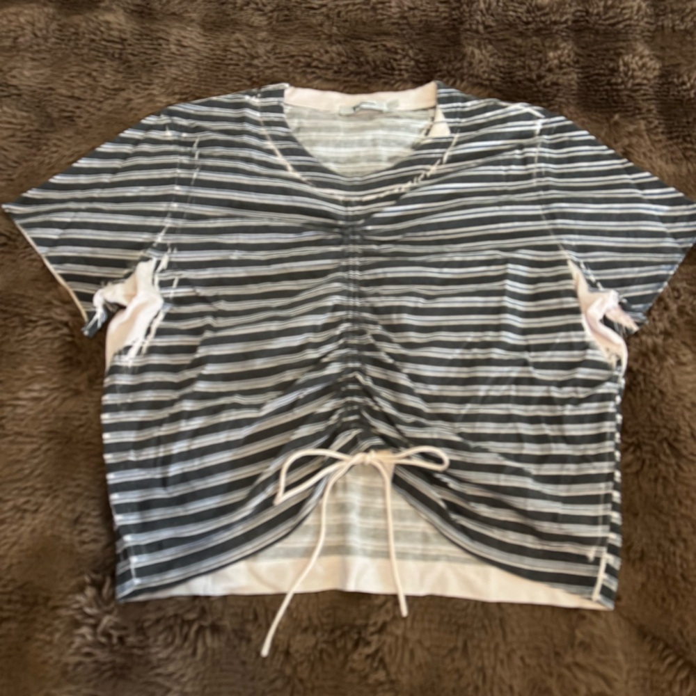T ALEXANDER WANG striped crop top sz L